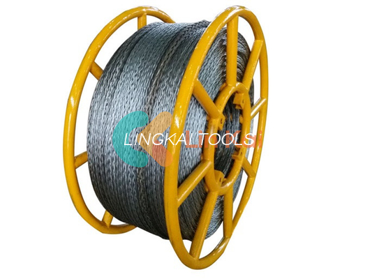 12 Strands Kekuatan Galvanized Anti Twist Steel Wire Rope 20mm untuk menarik empat bundled konduktor pada jalur transmisi