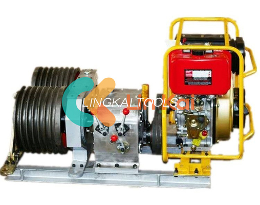 9KW 6 Gear Box Double Capstan Winch 5 Ton Menara Alat Ereksi