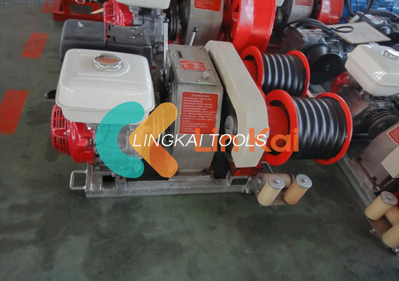 50KN Power Cable Pulling Winch Dengan Six Gear Box Dan Mesin 9KW
