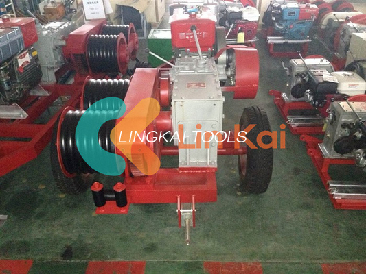 300mm Drum Heavy Duty Double Capstan 5t Kabel Pulling Winch Trailer