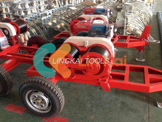 5T Kekuatan Berat Double Drum Diesel Kabel Capstan Winch Trailer
