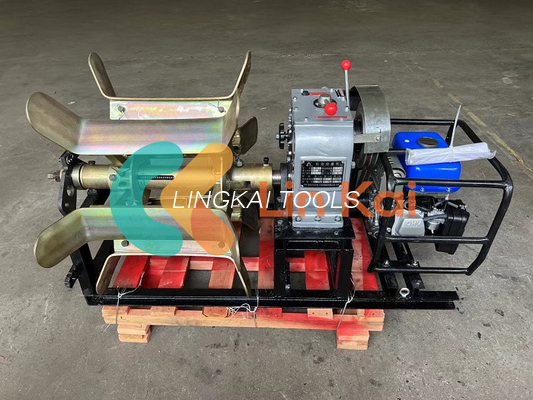 Mesin bensin jenis drum khusus kabel menarik winch untuk mengganti konduktor lama