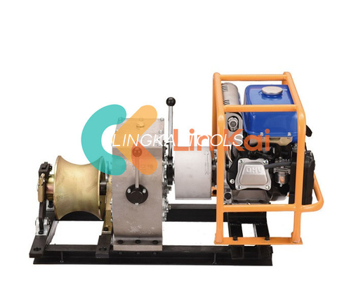 30 Kn 4 Gear Heavy Duty Gas Engine Powered Capstan Winch Dengan Drum yang Bisa Dipisahkan
