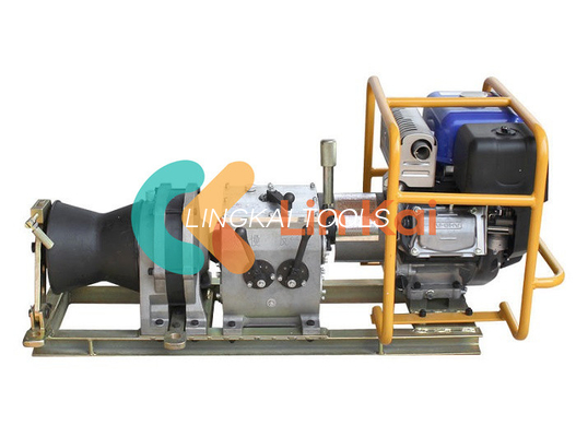 Heavy Duty Gasoline Engine Kabel Pulling Winch Dengan Drum yang Dapat Dipisahkan