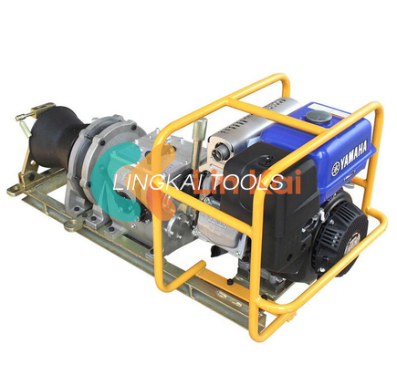 Heavy Duty Lifting Shaft Driven Gasoline Engine Winch Dengan Drum yang Dapat Dipisahkan