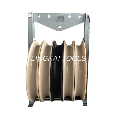 Blok Merangkai Konduktor Roda Lima Roda 660MM Rol Karet