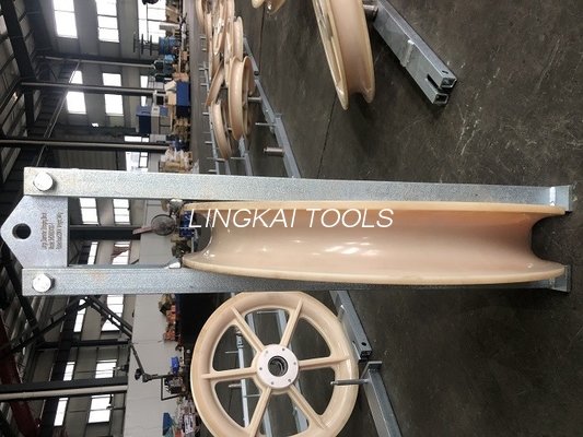 Blok Merangkai Konduktor Garis Overhead 750mm Dengan Roda Nilon