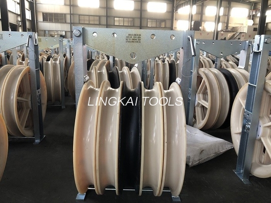 40KN MC Nylon Stringing Pulleys Bundled Konduktor Pulley Untuk Jalur Transmisi