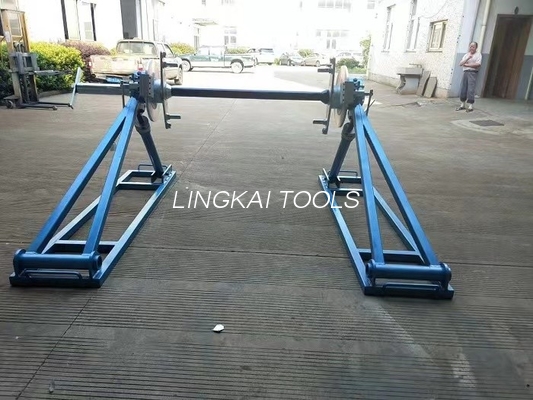 5 Ton 7 Ton Konduktor Reel Berdiri Dengan Rem Cakram Peralatan Merangkai