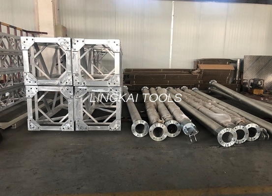 Inner Suspended Lattice Tower Ereksi Gin Poles Aluminium Alloy